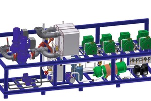  Mit Sole gekühlte R744-Anlage mit Notkühlung für den Einsatz in der produzierenden Industrie 