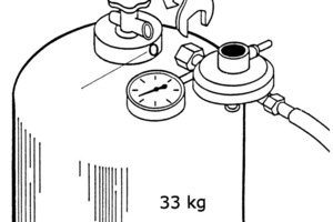  Bei großen Flaschen sitzt der Dichtring im Druckminderer [2] 