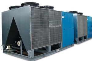  Die luftgekühlten „Quantum“-Anlagen von Cofely Refrigeration mit je einem Verdichter erzielen eine Kälteleistung von 250 kW bei einer Temperaturabsenkung von 12 auf 6 °C 