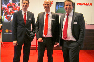  v.l.n.r. Rinze van Kammen (Manager Yanmar), Marcus Becker (Produktmanager Berndt Enersys), Sven Schwarze (Geschäftsführer KKU Concept) 