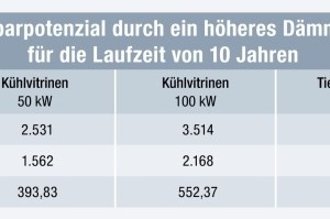  Tabelle 8: Einsparpotential durch ein höheres Dämmniveau (AF-6) für die Laufzeit von zehn Jahren  